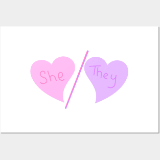 She/They Pronouns Posters and Art